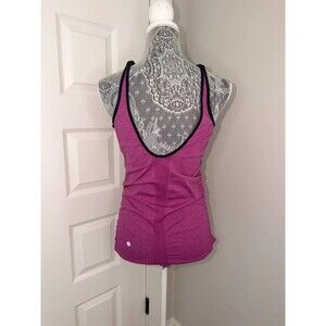 Lululemon In The Flow Tank Size 6/8 Regal Plum Purple Top Ruched Scoop Back